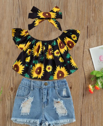 CJ SHORT JEAN BLUSA GIRASOLES