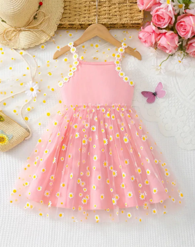 VESTIDO ROSA MARGARITAS