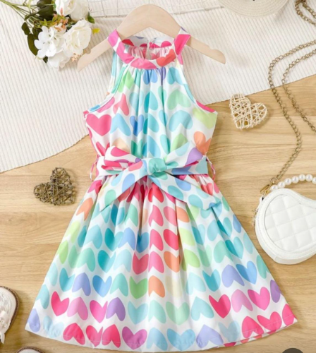 VESTIDO SIN MANGA CORAZON COLORES
