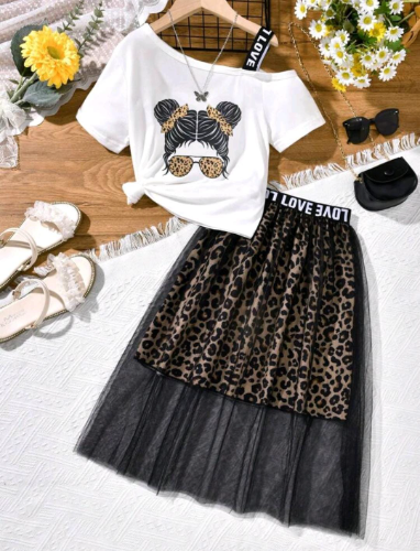 CJ FALDA LARGA TULL ANIMAL PRINT
