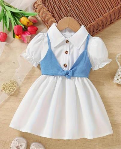 VESTIDO BLANCO TOP AZUÑ