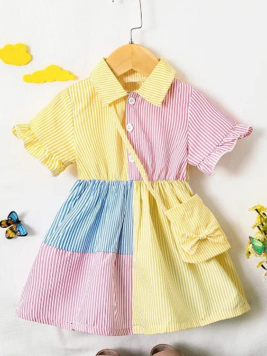 VESTIDO FRAYAS COLORES BOLSITO