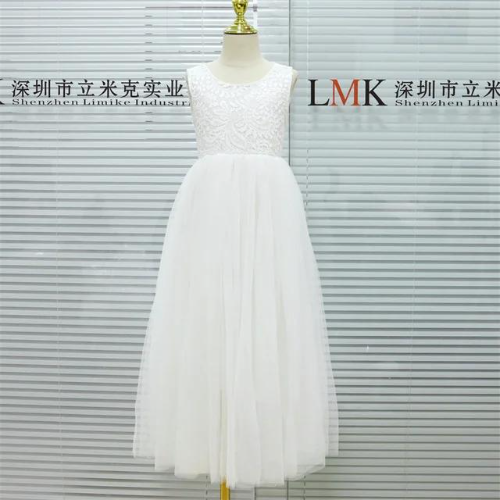 VESTIDO TULL LARGO BLANCO TODO