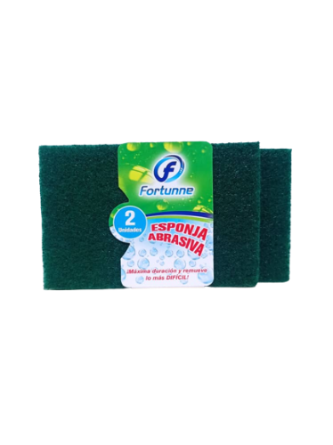 ESPONJA ABRASIVA VERDE FORTUNNE x2