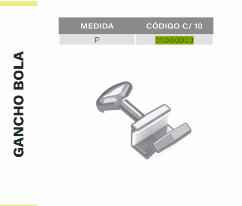 Gancho de bola pequeño, 10 unds, Aditek 01.00.0003