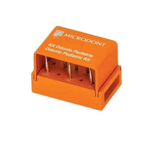 Kit odontopediatrico, fresas de diamante de alta velocidad, 7 unds, Microdont,