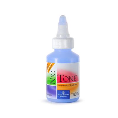 Acrilico NicTone #5 azul con diamantina, 35g, MDC Dental