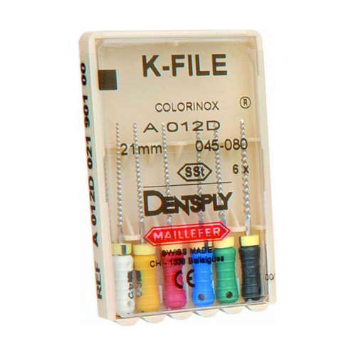 Limas K-File Colorinox 21mm #45-80, Dentsply