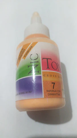 Acrilico NicTone #7 naranja con diamantina, 35g, MDC Dental