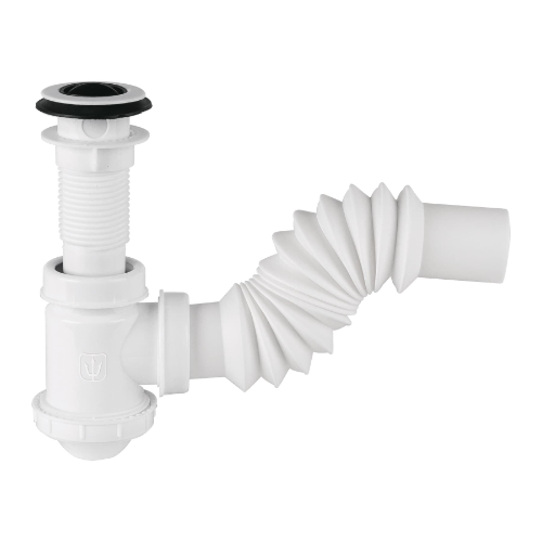 Cespol Flexible Con Bote Chico Y Contracanasta Para Lavabo 49366 Foset
