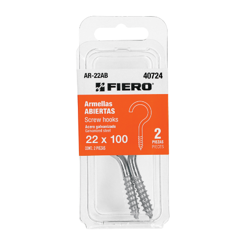 Blister Con 2 Armellas Abiertas 22x100 40724 Fiero