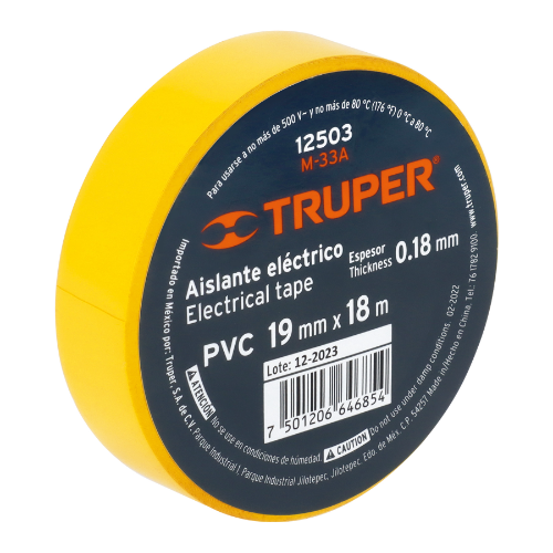 Cinta Aislar Amarilla 19mmx18mt 15503 Truper
