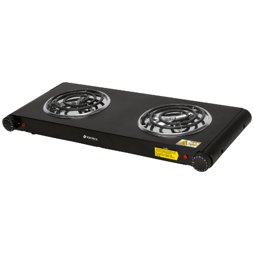Parrilla Electrica Doble Color Negro 6 Niveles De Temperatura 47555 Volteck