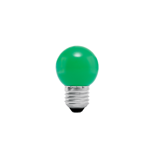 Lampara LED Tipo Bulbo G45 1 W Color Verde 46027 Volteck