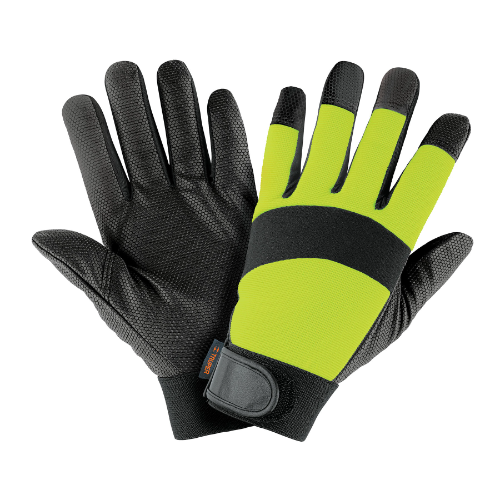 Guantes Mecanico Alta Visibilidad Palma Poliuretano Verde 13194 Truper