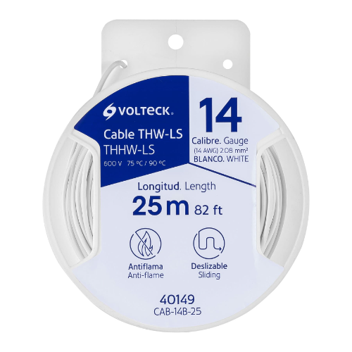 Cable THW-LS 14 Blanco 25Mt 40149 Volteck