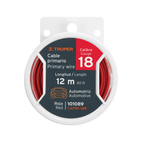 Cable Primario Calibre 18 Rojo X Mt 101089 Truper