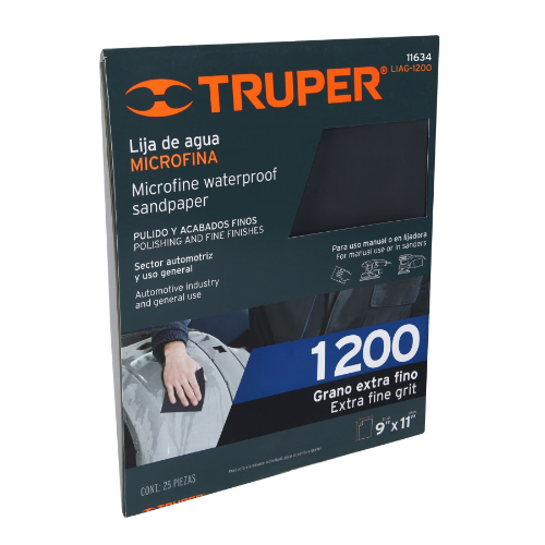 Lija 1200 Agua Microfina 11634 Truper