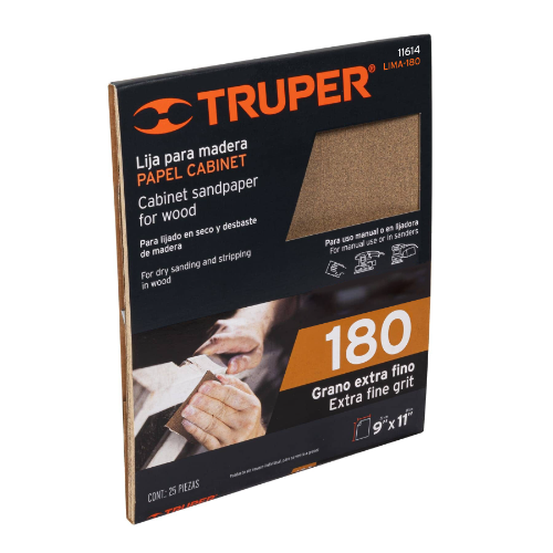 Lija 180 Madera Papel Cabinet 11614 Truper