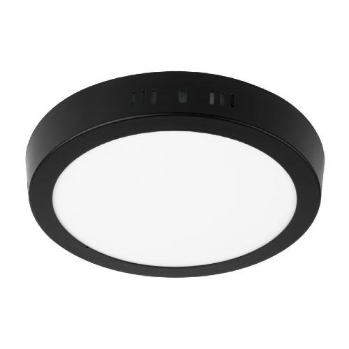Luminario Redondo LED Tipo Plafon De Sobreponer Negro 12W 47396 Volteck