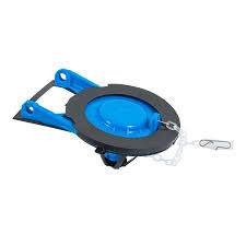 Sapo de 3" de PVC para WC, azul, con cadena de acero inox