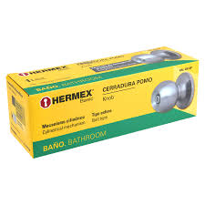 Cerradura pomo, CM, baño, cilindrica, hermex