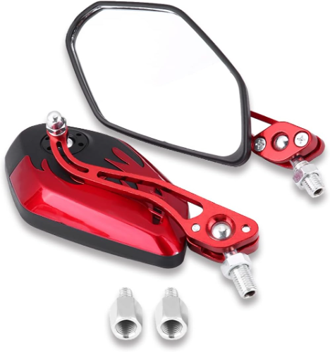 ESPEJO UNIVERSAL ROJOS FLAMA MOTOCICLETA