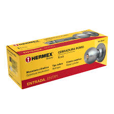 Cerradura pomo, CM, entrada, cilindrica, hermex