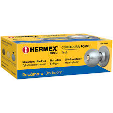 Cerradura pomo, CM, recamara, cilindrica, hermex