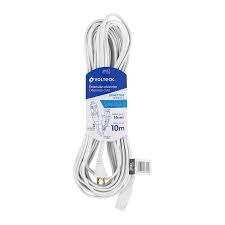 Extension electrica domestica 10m blanca con clavija recta