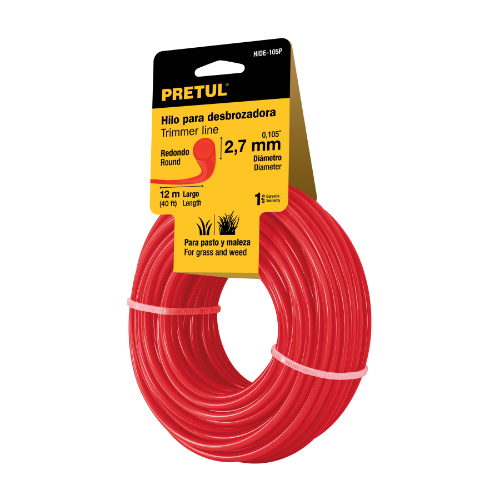 HILO REDONDO DESBROZADORA 12M, 2.7MM PRETUL