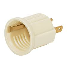 Portalampara de baquelita, con adaptador, marfil, volteck