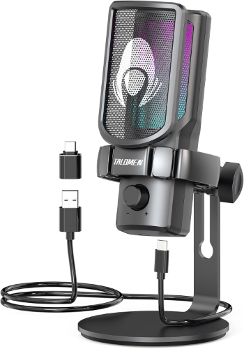 MICROFONO RGB TALOMEN SOPORTE PIE