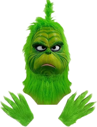 MASCARA GRINCH CON GUANTES