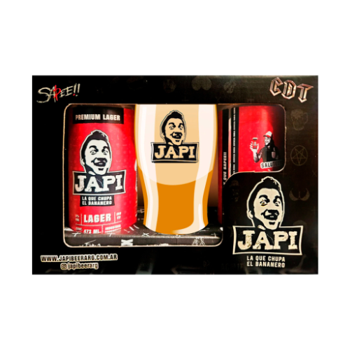 BOX JAPI BANANERO CERVEZA Y VASO