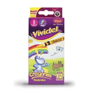 CRAYONES VIVIDEL REDONDOS 12 PIEZAS