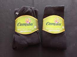 CALCETA CAMILA MEDIA LARGA CAFE/BLANCA