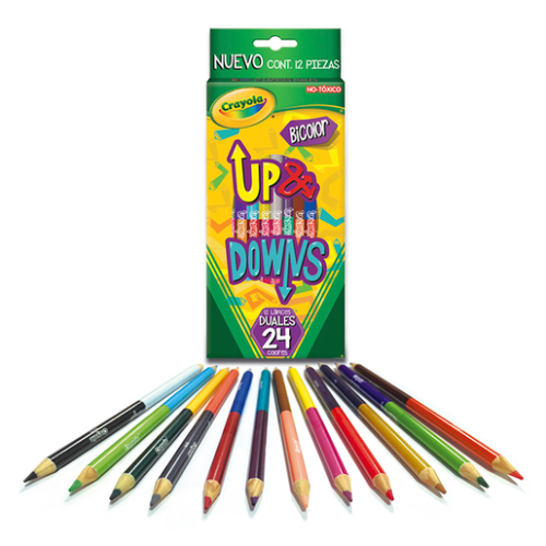 COLORES 12X24 UP DOWNS  CRAYOLA BICOLOR