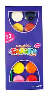 ACUARELAS SMARTY PLUS 12 PASTILLAS