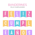 BANDERIN COLORES FELIZ CUMPLEAÑOS