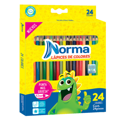 COLORES NORMA PUNTA MAS GRUESA 24 PIEZAS