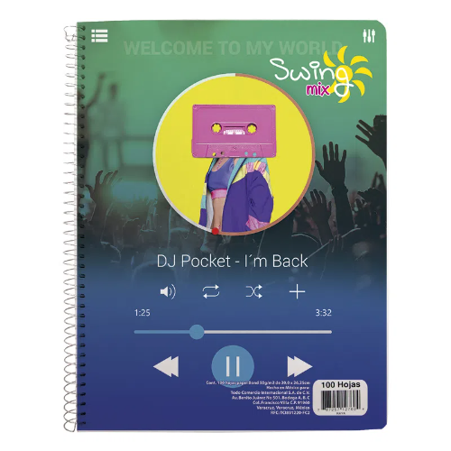 CUADERNO 100 SWING MIX CUADRO CHICO