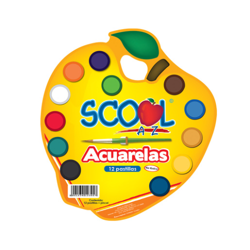 ACUARELAS SCOOL12*2 Y UN PINCEL