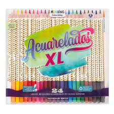 COLORES MOOVING ACUARELADOS XL 24P