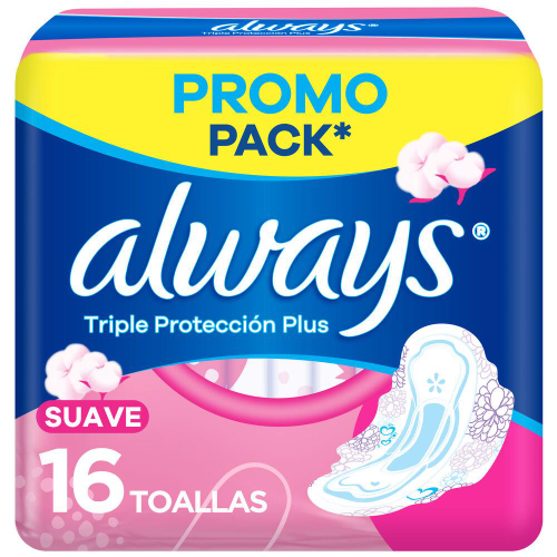 Always x16 suave c/Alas Triple Proteccion Plus.