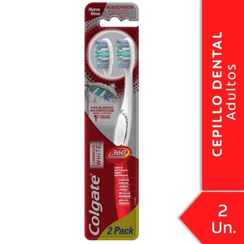 Colgate cepillo x2 luminous white