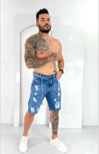 N:42 Bermuda Jeans Drnk Cordão Marrom