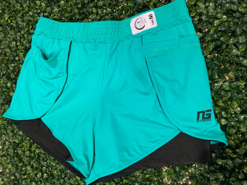 T:G Short Duplo Verde Claro Poliamida Fitness