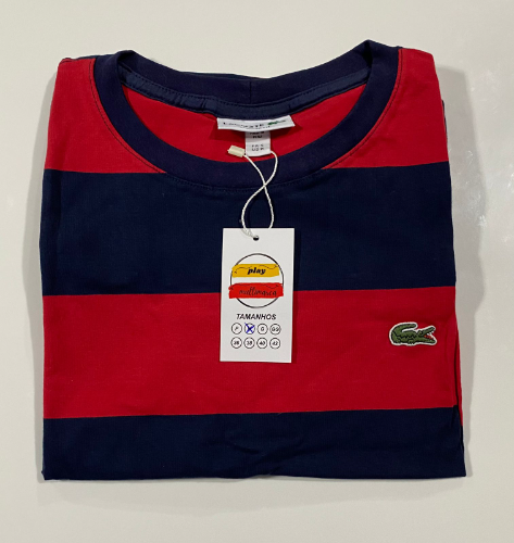T: M Camisa Lacoste Preto/Vermelho