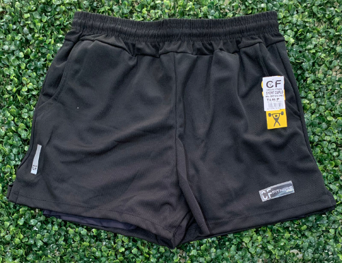 T:G Short Atletismo Duplo Masc Fitness Preto #